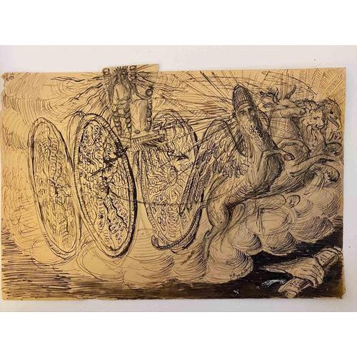 Unknown, The Sacred Flying Chariot, 1937, Ink For Sale