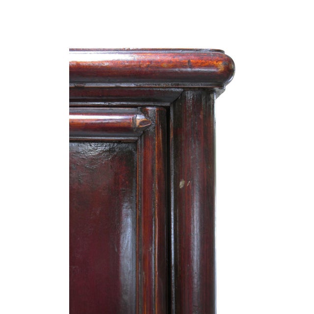 Brown Classic Square-Corner Catalpa Armoire For Sale - Image 8 of 9