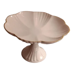 1980s Lenox Made in Usa Pedestal Scalloped Compote