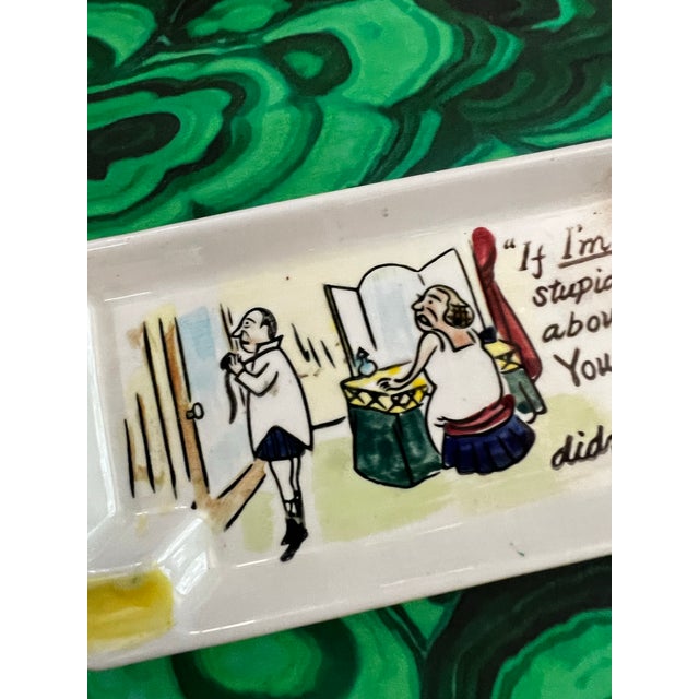 Ceramic Pair of Cartoon Painted Catchalls For Sale - Image 7 of 9