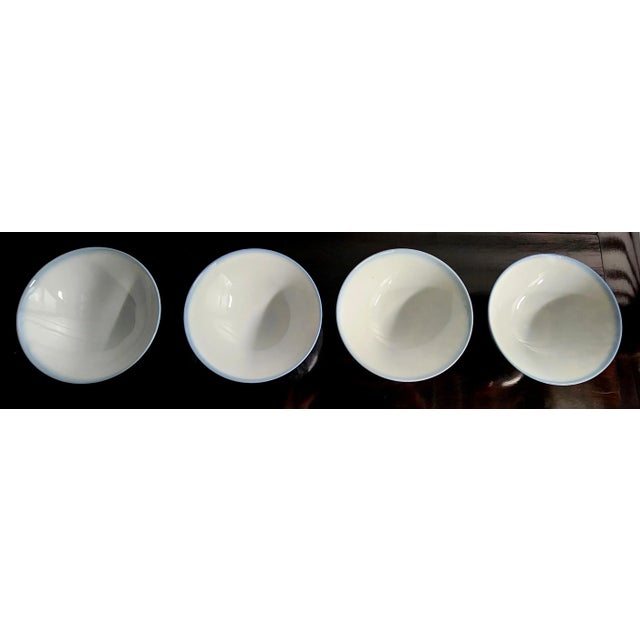 Japanese Vintage Fine Porcelain Rice Bowls - Set of Four Maker Mark on Bottom Japanese Dinner Ware: Excellent Quality...