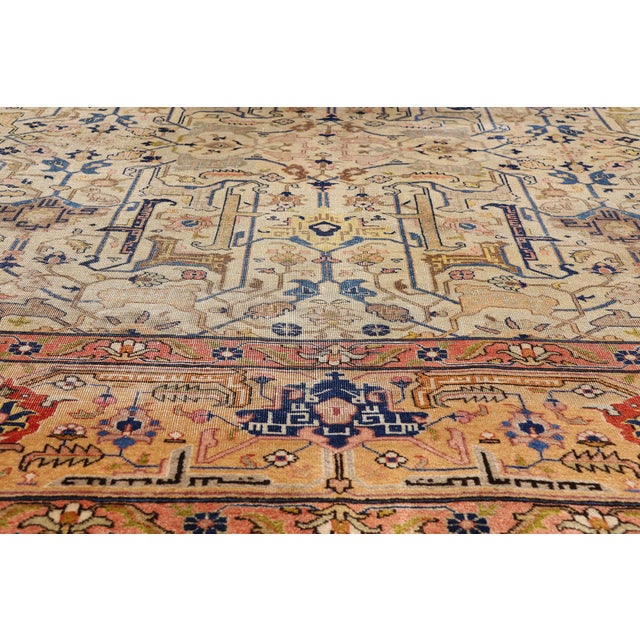 Early 20th Century Antique Persian Tabriz Rug, 09'01 X 11'05 For Sale - Image 5 of 10
