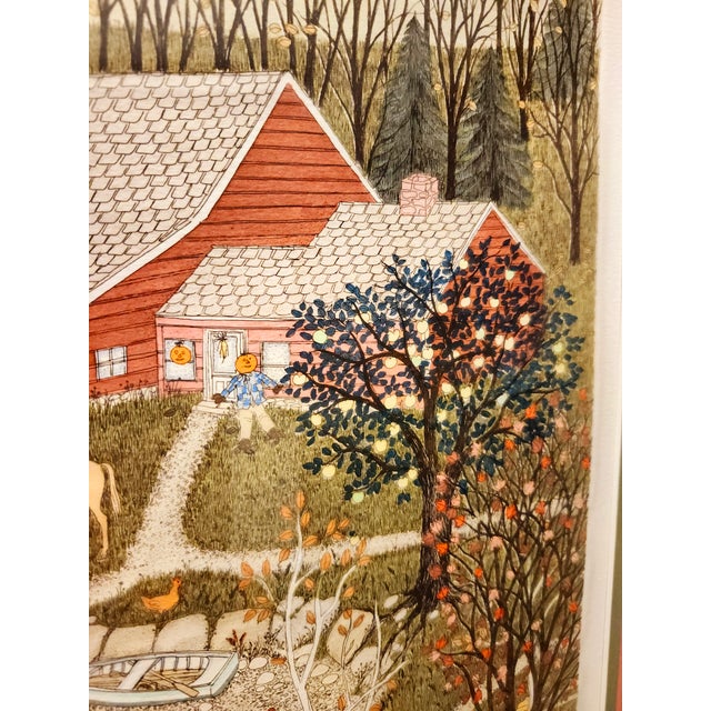 Final Clearance Thru 2025 Cuca Romley b.1933 Signed Folk Art American Lifestyle Painted Etched Drawing of 20th Century For Sale - Image 10 of 18