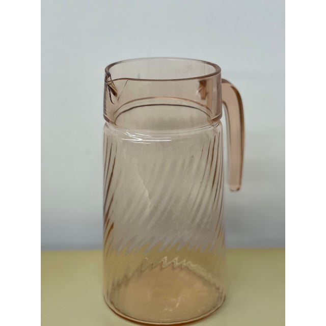 Antique French Pink Depression Glass Pitcher Chairish