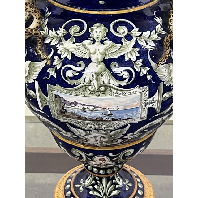 Vase with Hand-Painted Decorative Snakes from Ginori, Early 20th Century For Sale - Image 6 of 10