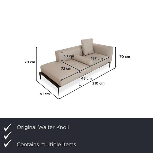 Modern Jaan Living Set Leather Three-Seater and Two-Seater Grey Cream Sofa from Walter Knoll and Wilhelm Knoll, Set of 2 For Sale - Image 3 of 18