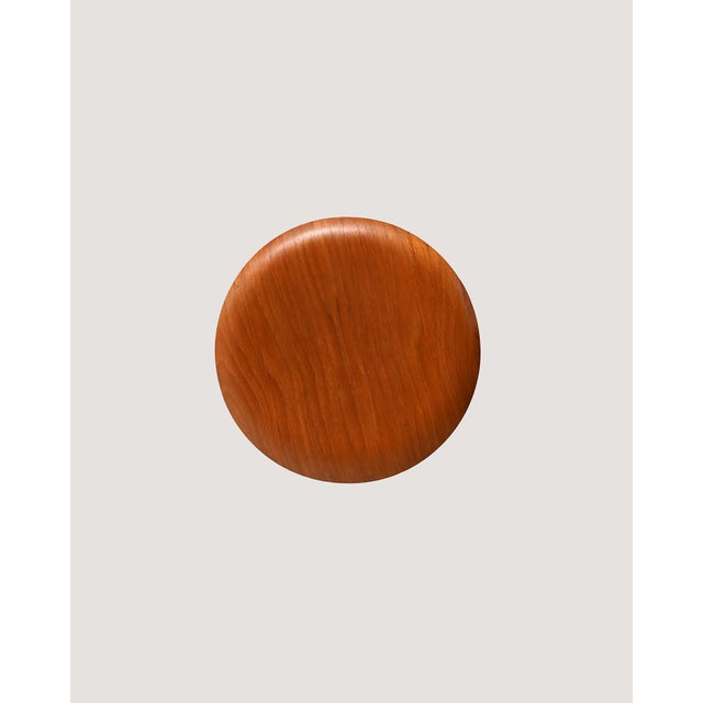 Scandinavian Stool with Round Seat, 1950s For Sale - Image 4 of 5
