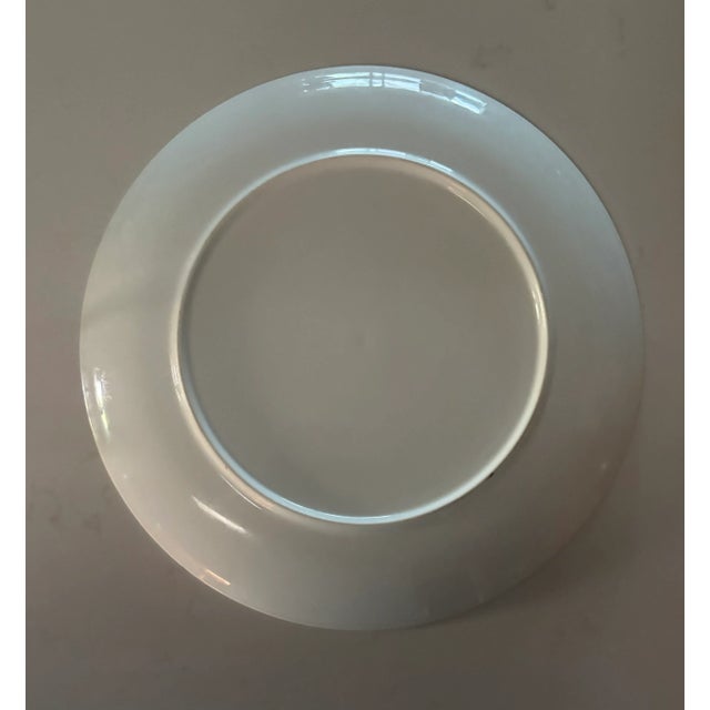 Hand Painted Chinoiserie Butterfly Garden Party Decorative Plate For Sale - Image 4 of 8