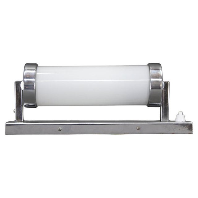 Vintage Bauhaus Chrome and Milk Glass Tubular Wall Light, 1930s For Sale - Image 12 of 12