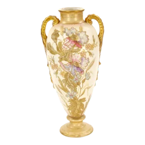 Antique German Porcelain Hand Painted / Gilt Decorative Vase