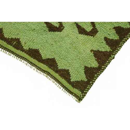 Bohemian Green Runner Rug For Sale - Image 4 of 7