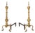 Pair of Federal Style Brass Andirons For Sale
