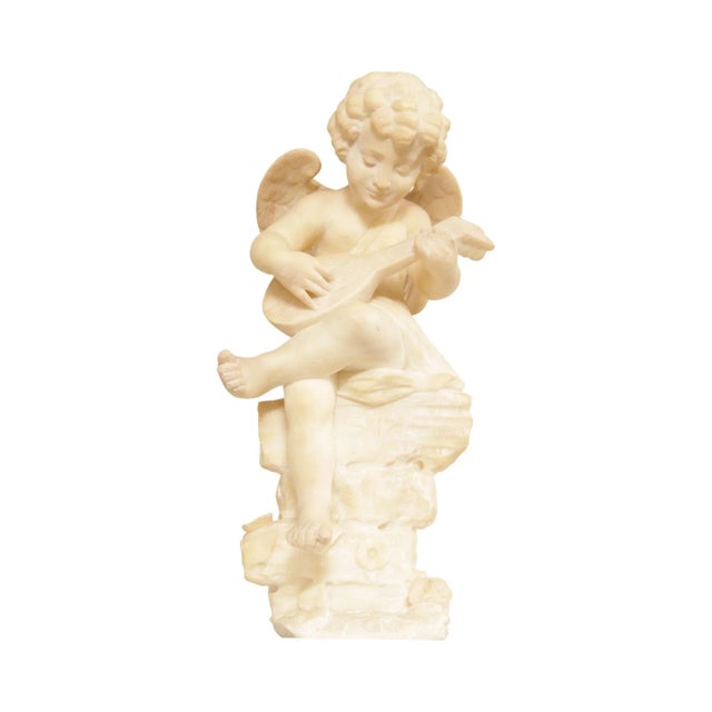 Antique Renaissance Revival Alabaster Carved Cherub Statue For Sale - Image 13 of 13