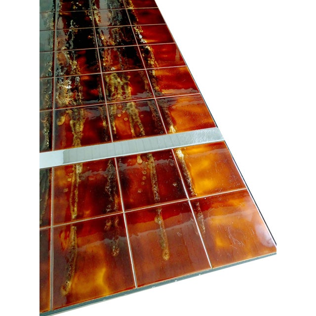 Large Vintage Space Age Ceramic Tiles Table from Belarti For Sale - Image 12 of 13
