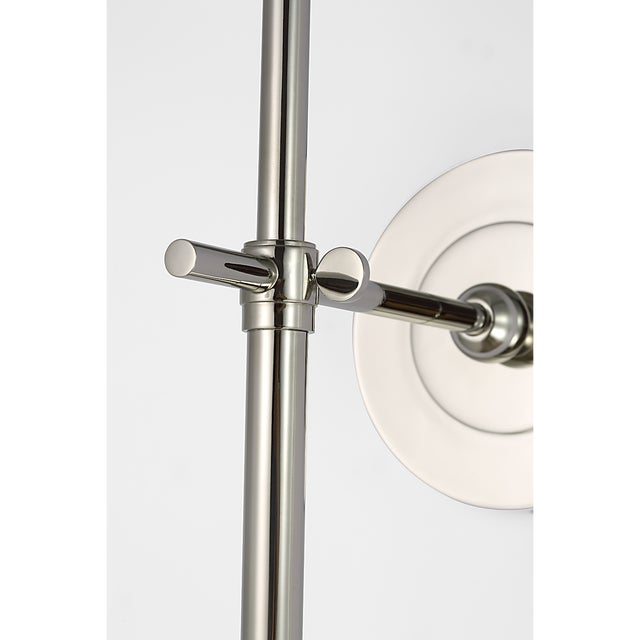 Modern Thomas O'Brien for Visual Comfort Signature Bryant 27" Cordless Tail Sconce in Polished Nickel with Linen Shade For Sale - Image 3 of 13