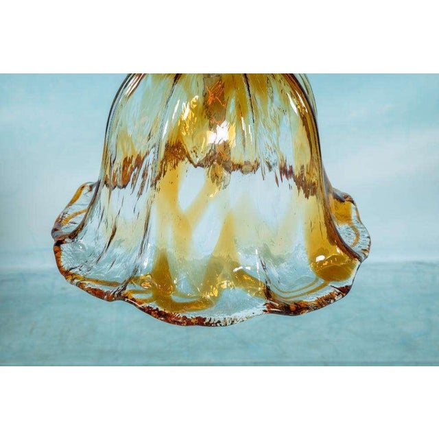 Metal Vintage Amber Murano Hanging Lamp For Sale - Image 7 of 15