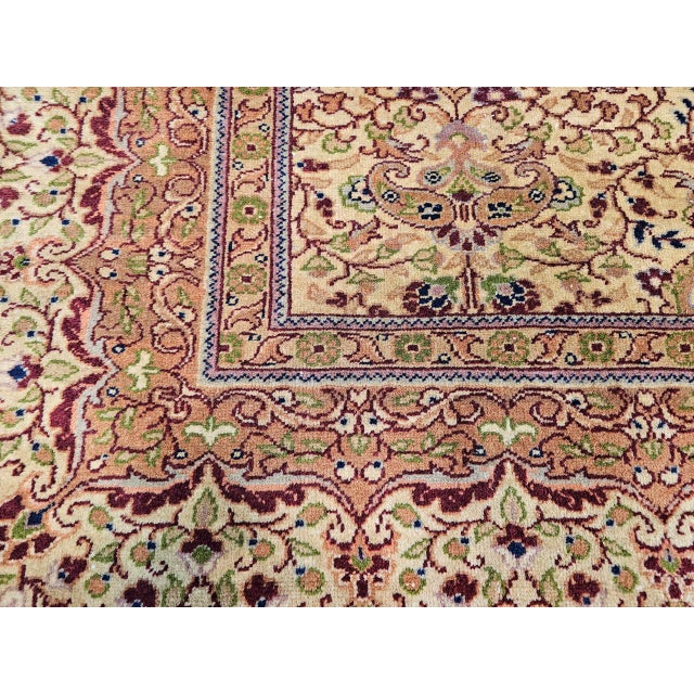 Vintage Turkish Hereke Room Size Rug, Handwoven Wool, Allover Pattern, 7' x 10' For Sale - Image 13 of 15