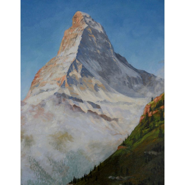 Impressionist Under the Matterhorn - Acrylic on Canvas For Sale - Image 3 of 6