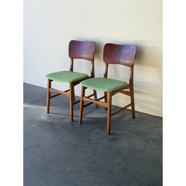 Wood Set of 2 Teak Dining Chairs by Ib Kofod-Larsen for Christensen & Larsen - Danish Modern 1960s For Sale - Image 7 of 10