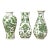 Vintage MCM Chinoiserie Porcelain Green and White Vases-Set of 3 For Sale