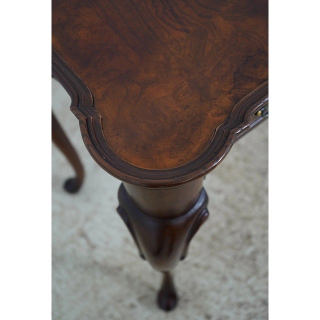 Hekman Burl Elm & Mahogany George III Console Table For Sale - Image 10 of 12