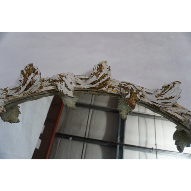 Wood 1930s Italian Painted Mirror With Leaves From Mla For Sale - Image 7 of 9