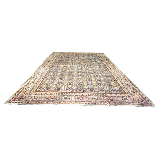 Condition: Antique Circa: 1900s Origin: Persia Design: Sultanabad Actual Size: 11'9" X 19'.1" Thickness: 1/4" Colors:...
