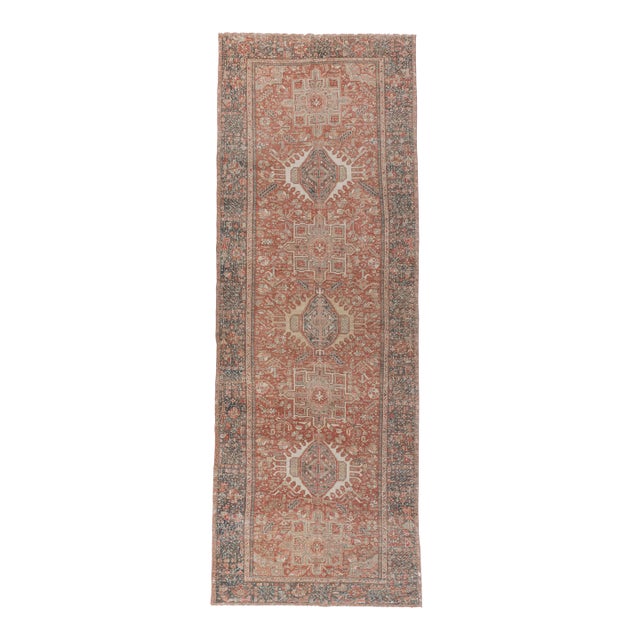 Antique Circa 1900 Hand Knotted Runner 4ft 6in X 12ft 6in For Sale