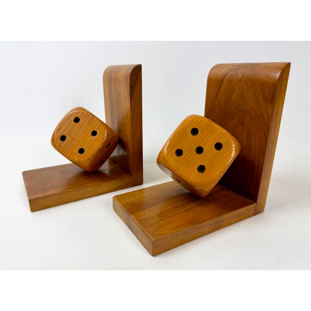 Wood Mid-Century Dice Bookends, 1960s, Set of 2 For Sale - Image 7 of 11