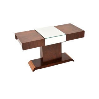 Art Deco Mirrored Coffee Table in Walnut, 1930 For Sale