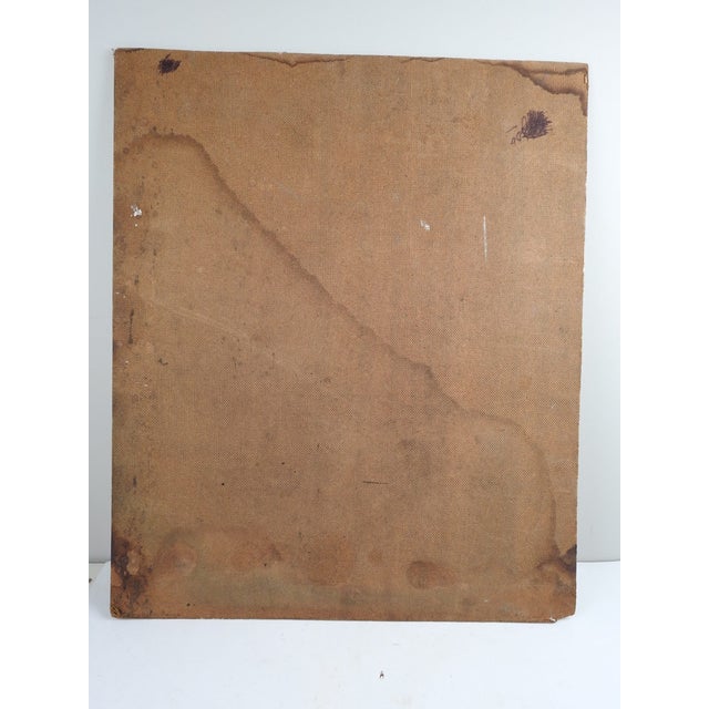 Rustic European Vintage Mid 20th Century Market Scene Painting For Sale - Image 3 of 3