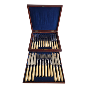 Antique Sheffield Fish or Dessert Set for Twelve