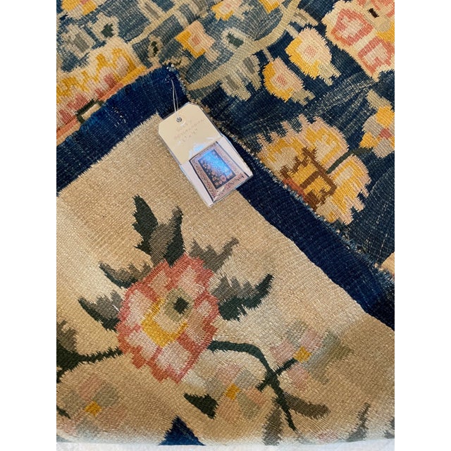 Royal Blue 1900 Antique Bessarabian Flat Weave Kilim Rug For Sale - Image 8 of 9