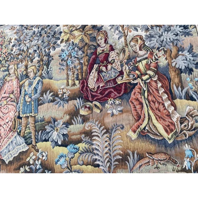 Vintage Medieval Design French Tapestry For Sale - Image 12 of 16