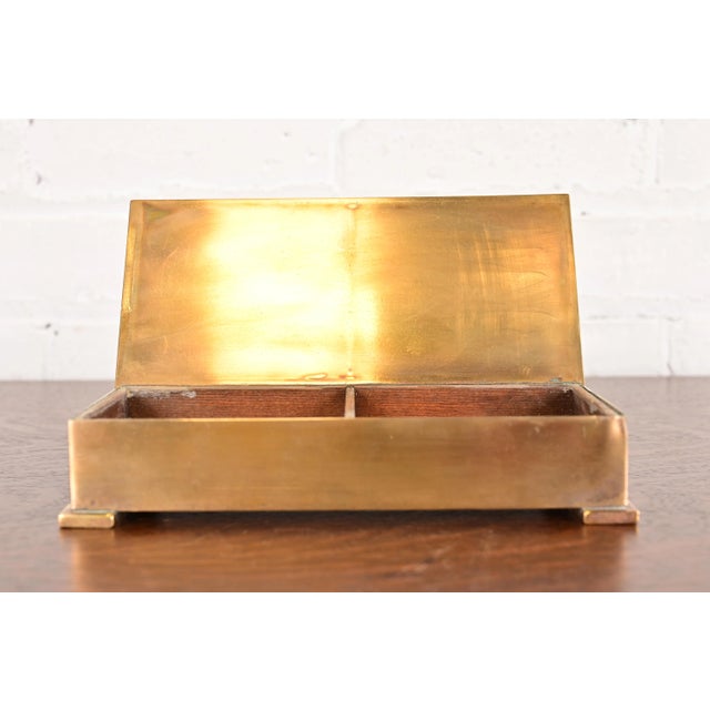 Metal Tiffany & Co. Art Deco Period Bronze Cigar Box or Jewelry Box, Circa 1920s For Sale - Image 7 of 14