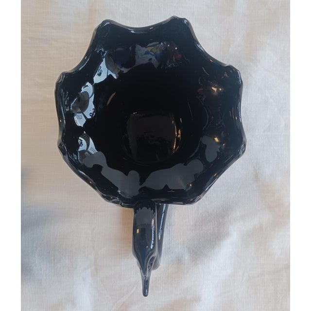 1960s Mid-Century Murano Black Amethyst Glass Graduated Swan Set For Sale - Image 5 of 8