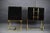 Black Glass & Brass Bedside Tables by Justfurnituress, Set of 2 For Sale - Image 9 of 11