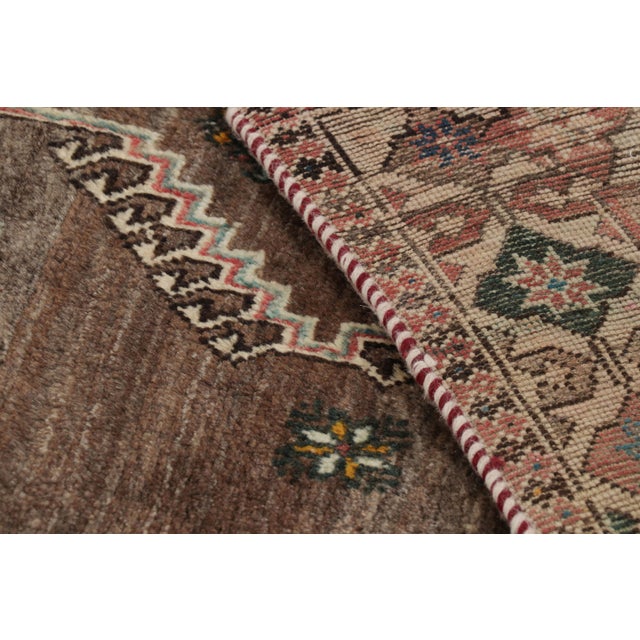Beige Vintage Gabbeh Persian Rug in Beige-Brown With Geometric Medallion - Rug & Kilim For Sale - Image 8 of 8