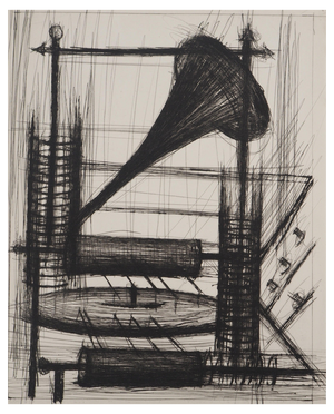 Bernard Buffet, The Phonograph, Original Engraving