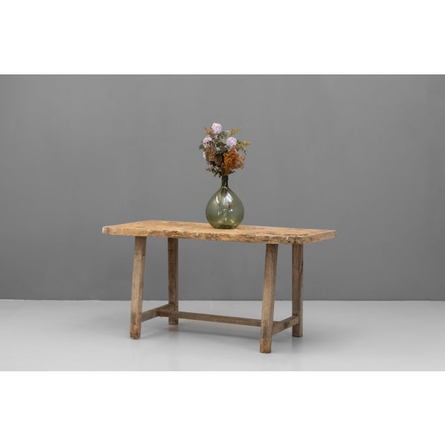 Rustic Stretcher Table in Pine, 1900 For Sale - Image 3 of 7