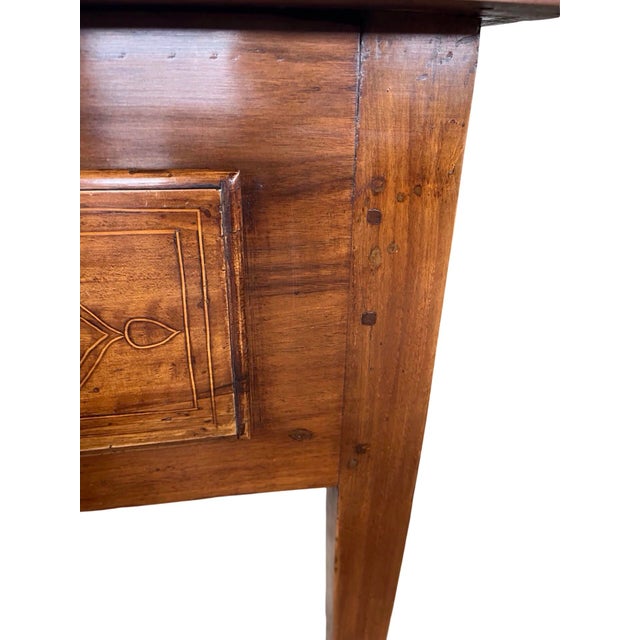 Brown Italian Neoclassical Inlaid Walnut Writing Desk For Sale - Image 8 of 18