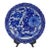 Antique Japanese Arita Blue White Charger Plate Foo Dog Lion Peony-19''-Asian For Sale