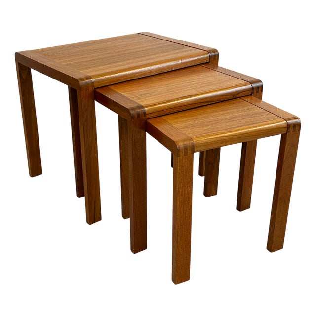 Teak Nesting Tables attributed to Salling Stolefabrik, 1960s, Set of 3 For Sale