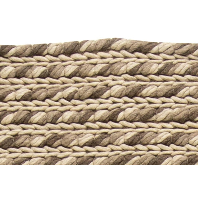 Early 21st Century Modern Striped Beige Sylvan Handmade Wool Rug by Doris Leslie Blau For Sale - Image 5 of 6