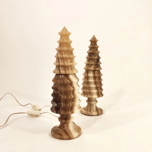 Mid-Century Modern Vintage Italian Table Lamps of Ónix, 1960s, Set of 2 For Sale - Image 3 of 13