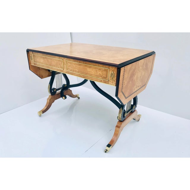 Baker Furniture Company Regency Baker Writing Desk/Library Table For Sale - Image 4 of 13