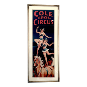 1940s Circus American Classical Cole Brothers Circus Poster