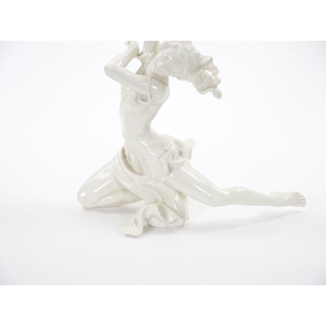 White Art Deco German White Glazed Porcelain Dancing Figure, Circa 1920s For Sale - Image 8 of 11