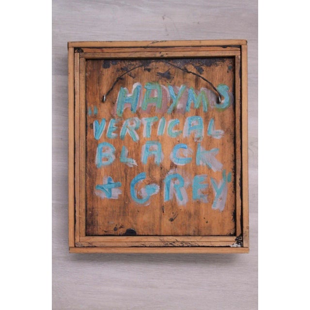 Wood Mid 20th Century Mid-Century Modern Brutalist Black & Grey Vertical Wall Hanging Signed Hayms For Sale - Image 7 of 8
