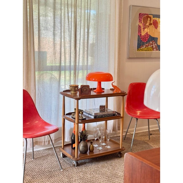 Brown 1960s Mid Century Modern Elm and Beech Bar Cart by Ercol & Designed by Lucian Ercolani, Attributed For Sale - Image 8 of 10